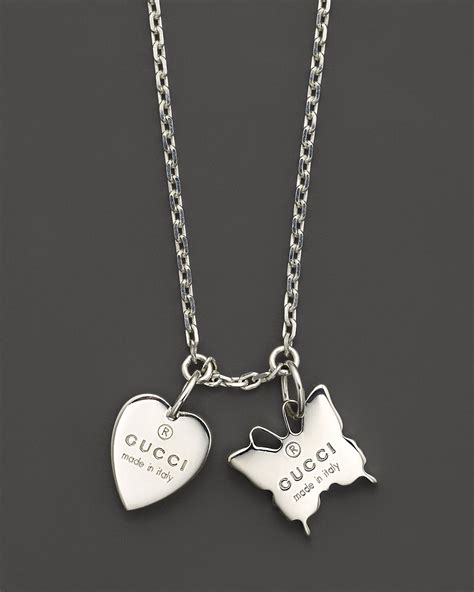 gucci necklace heart and butterfly|gucci necklace with heart pendant.